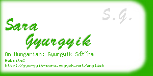 sara gyurgyik business card